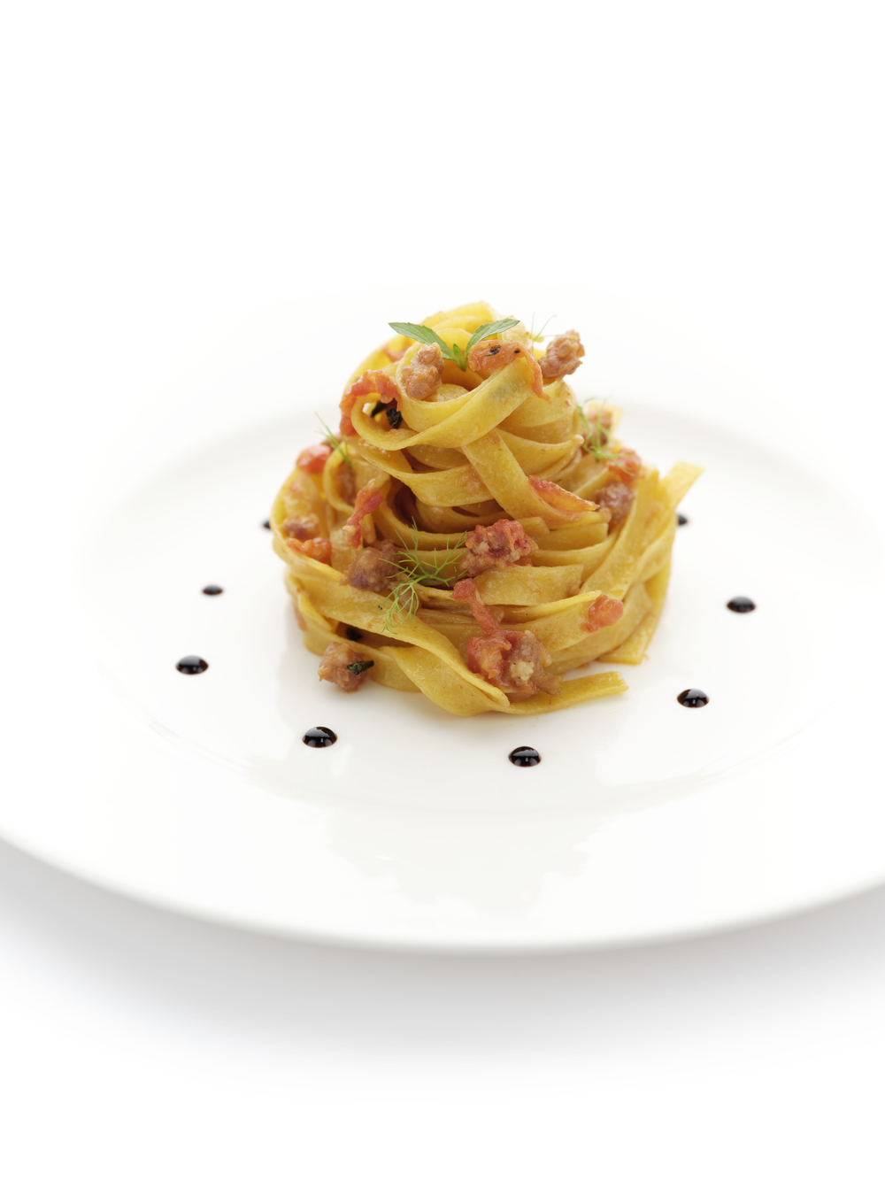 Fettuccine with sausage and balsamic vinegar